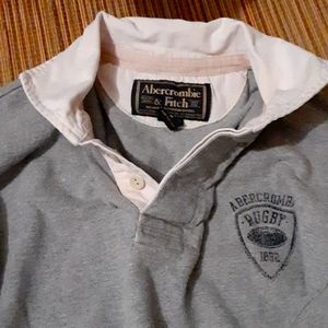 Vintage Abercrombie&Fitch LongSleevePoloRugby1892Grey SizeMedium